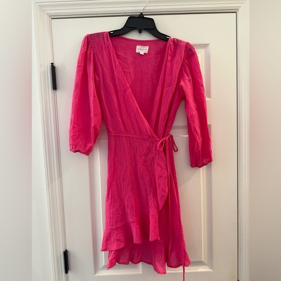 HONORINE Alessandra Cover Up Wrap Mini Dress Pink Size XS - Picture 3 of 7